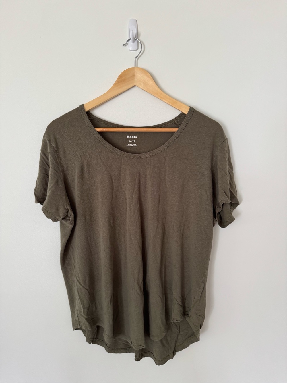 Roots Olive Green Short Sleeve Crewneck Tee